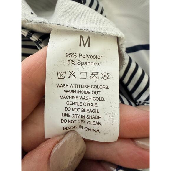 Vintage style Striped Patchwork Wide Leg Pants Floral Retro Travel Print –Size M - Picture 3 of 12